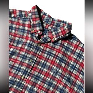 Vineyard Vines Cotton Flannel Button Shirt Blue/Red/White Plaid; Men’s XXL